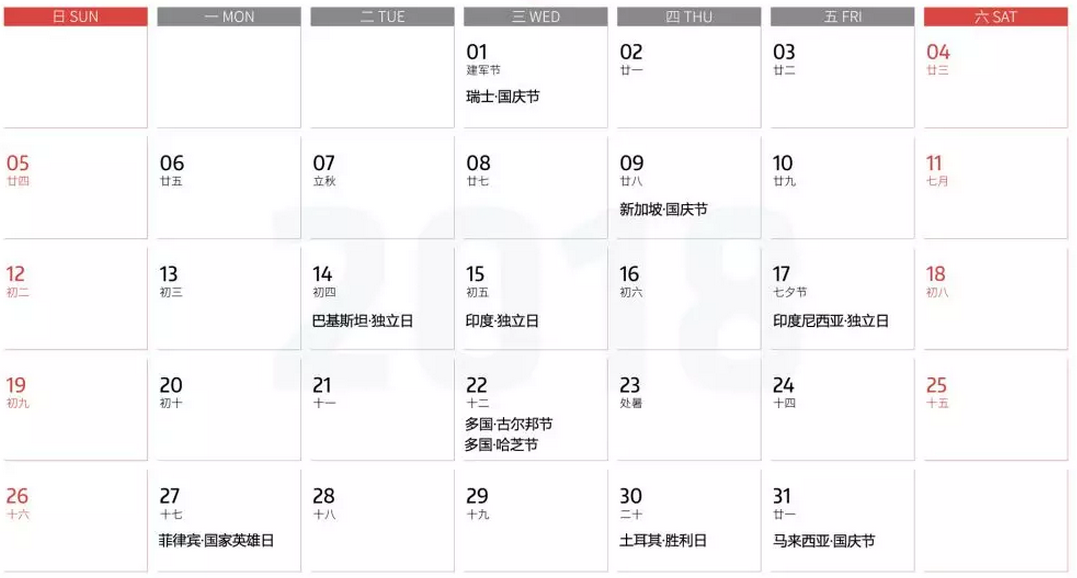 跨境電商國際外貿(mào)需注意，8月外國國慶日都在這
